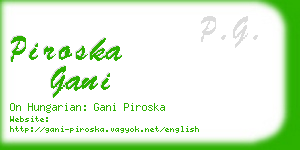 piroska gani business card